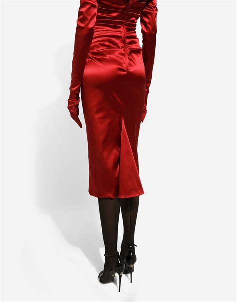 dolce gabbana sexist ironic red|Satin draped calf.